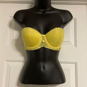 Yellow Strapless Bra 34C